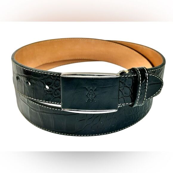 Martin Dingman Black Alligator Grain Belt with Saddle Leather Lining - Picture 1 of 14